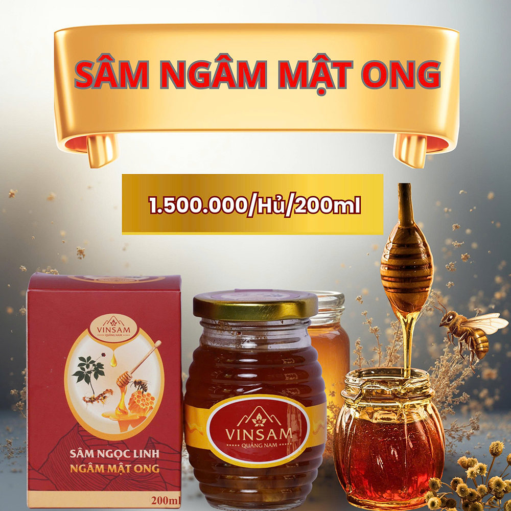 Mật ong ngâm sâm hũ 200ml
