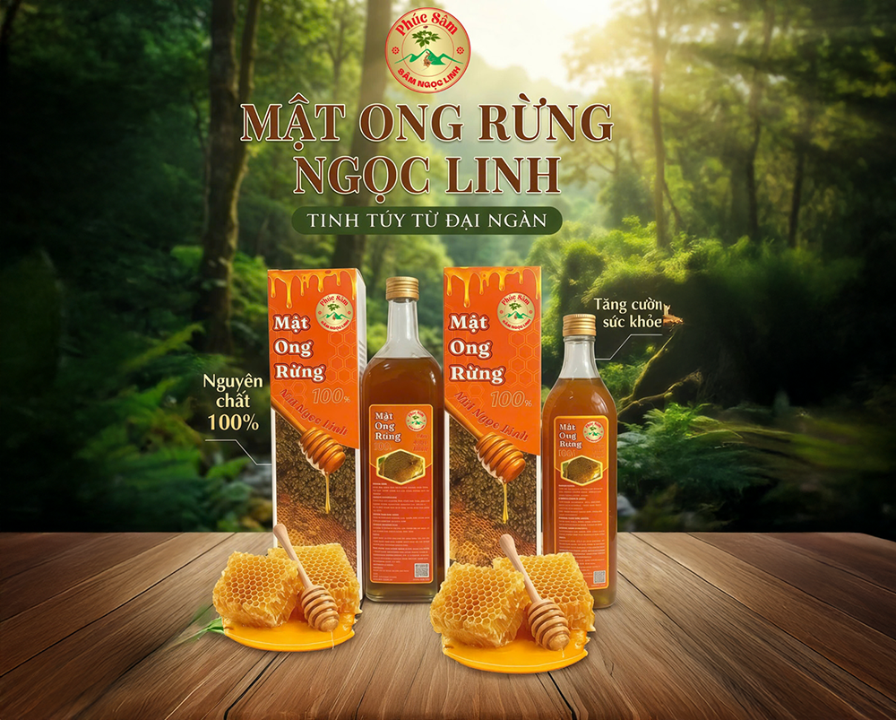 Mật ong rừng Ngọc Linh chai 500ml