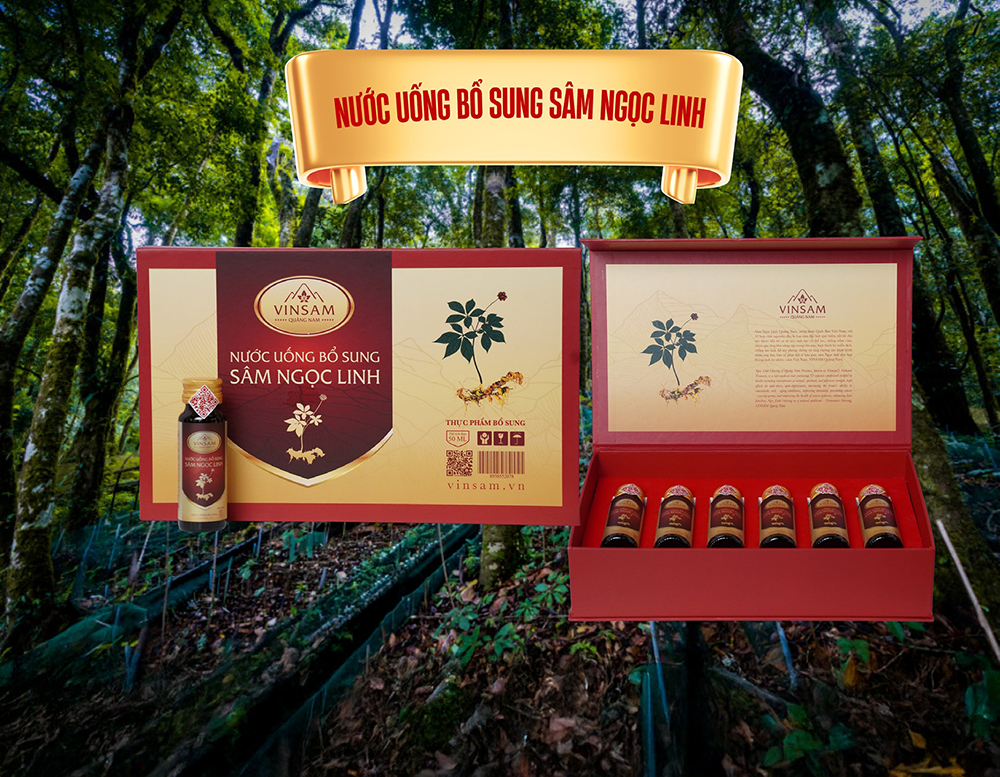 Nước uống bổ sung sâm Ngọc Linh set 6 chai 50ml
